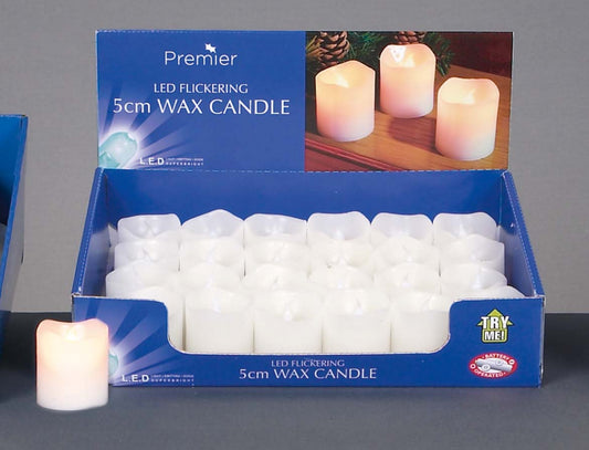 Premier Cream Flicker Wax Candle