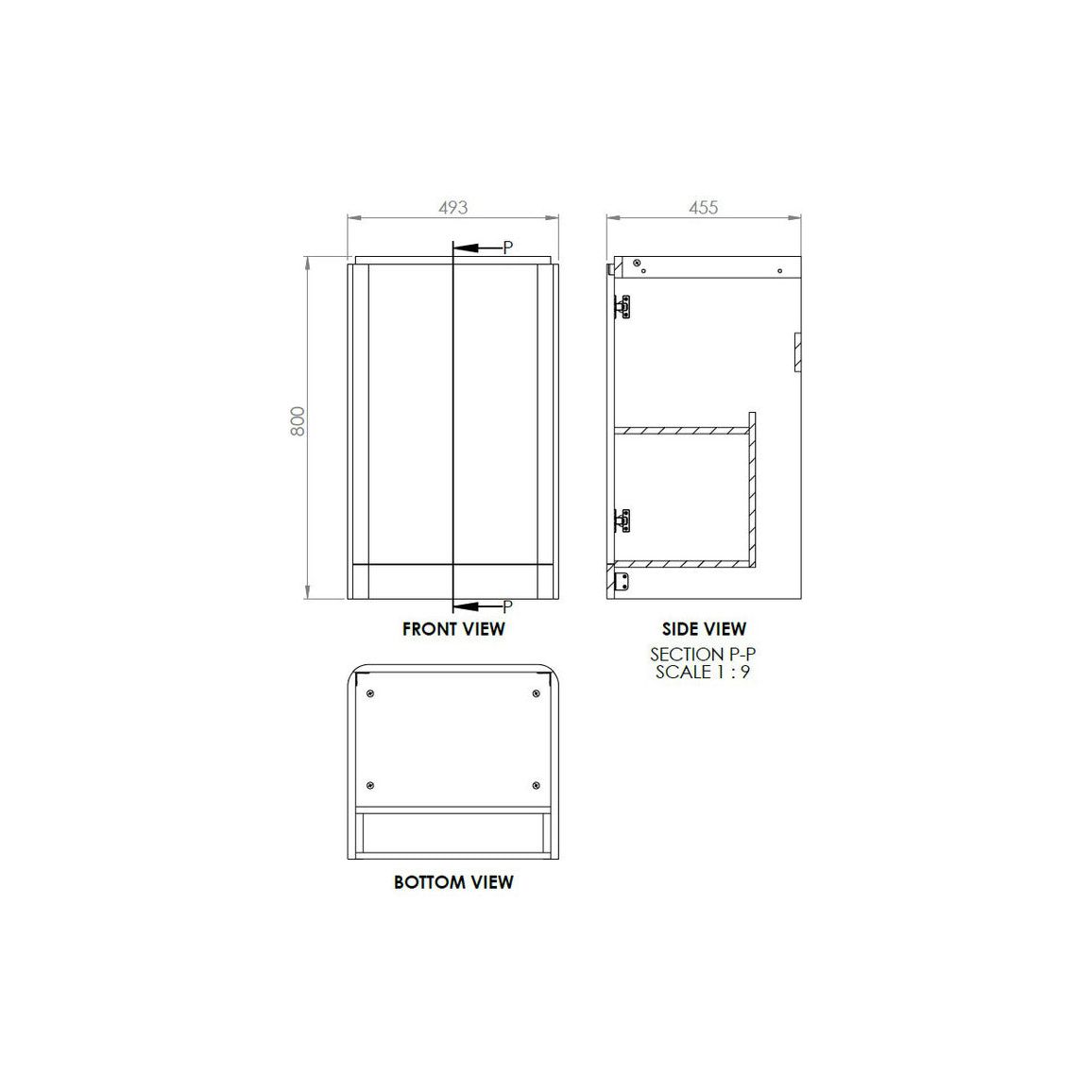 Fawn 500mm 2 Door Floor Standing Cloakroom Basin Unit - Matt Grey