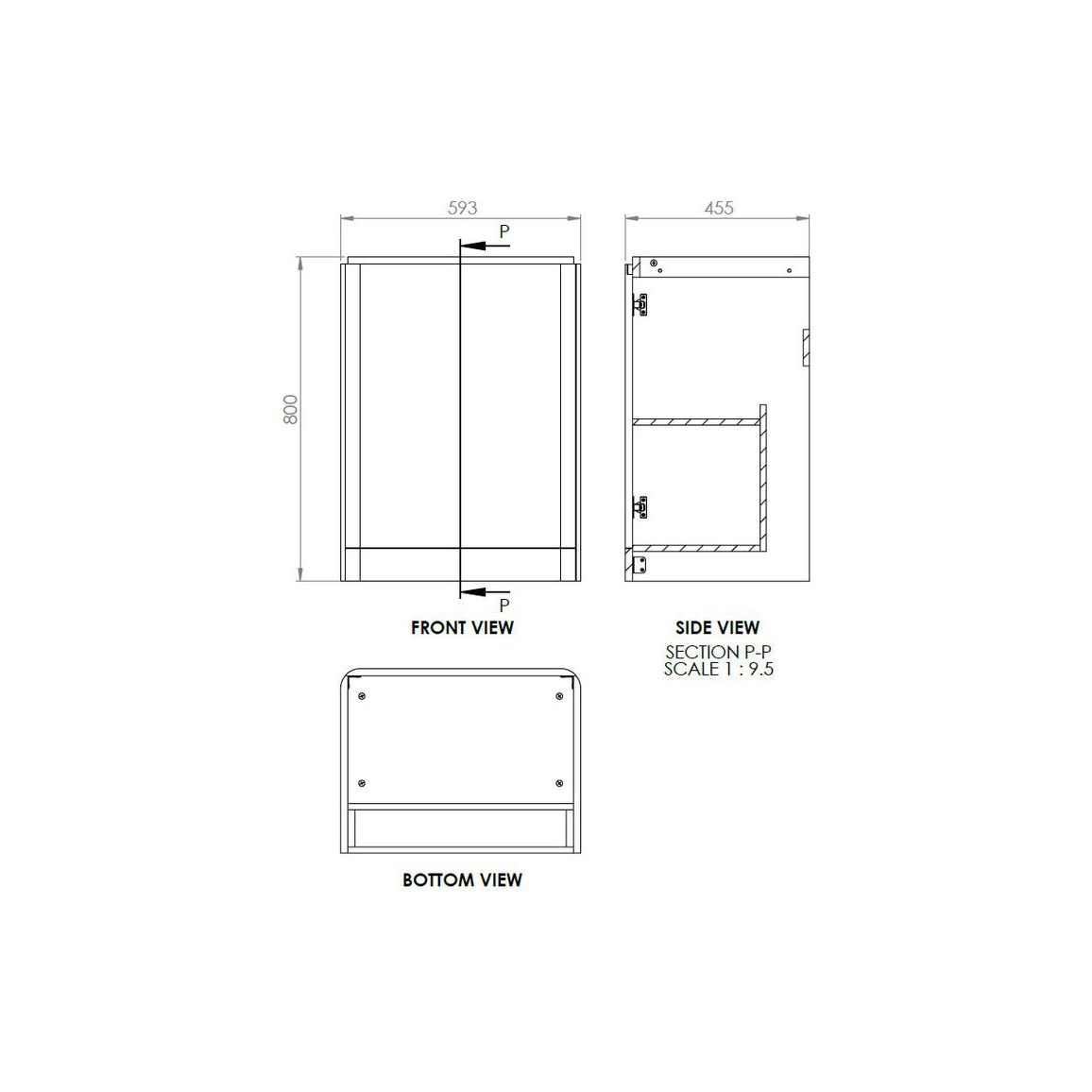 Fawn 600mm 2 Door Floor Standing Basin Unit - Matt Grey