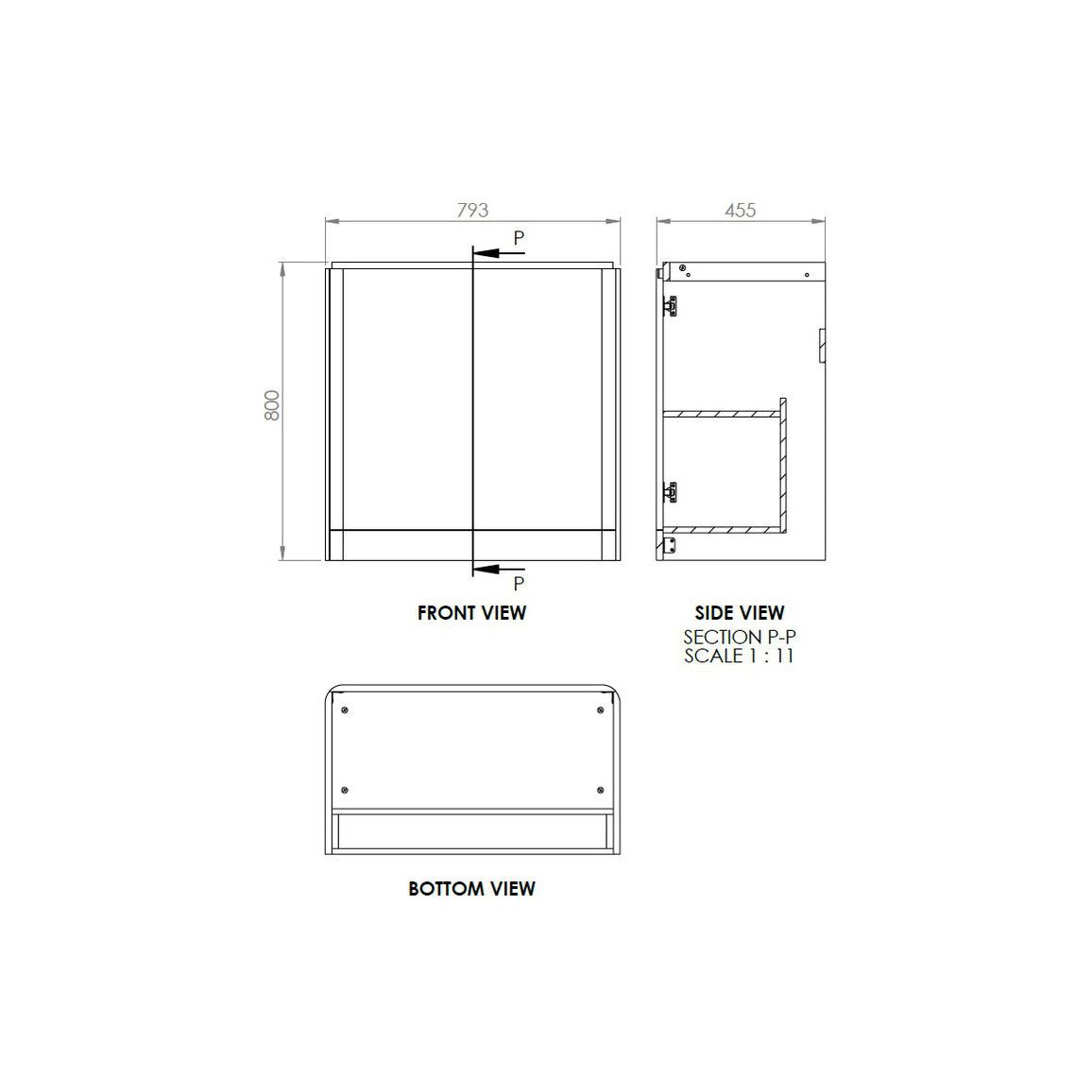 Fawn 800mm 2 Door Floor Standing Basin Unit - Matt Grey