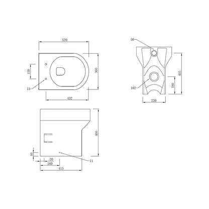 Floyer Back To Wall Comfort Height WC & Soft Close Seat