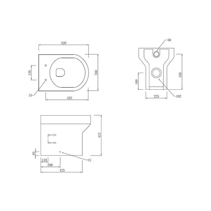 Floyer Back To Wall WC & Soft Close Seat