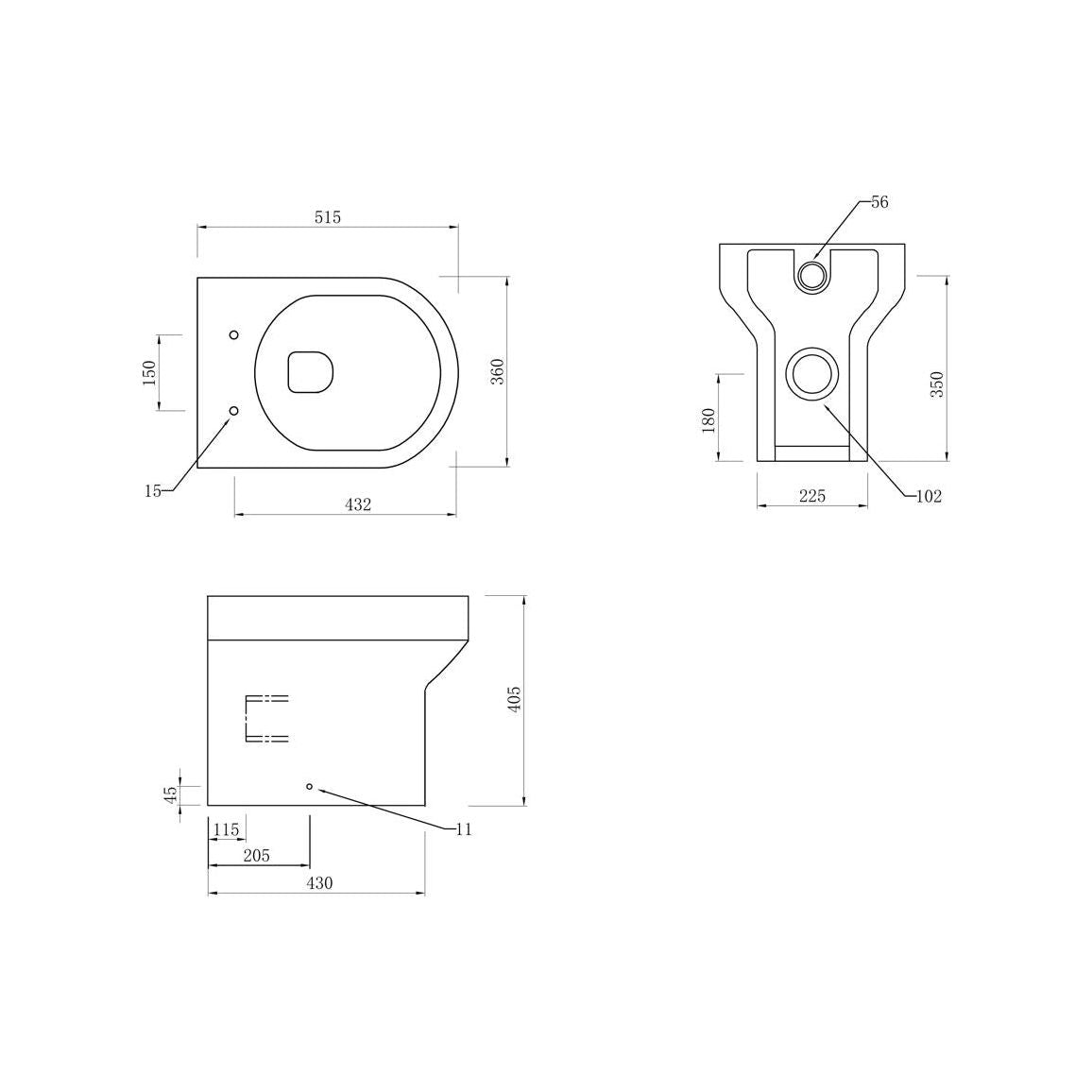 Aspen 500mm WC Unit & BTW Pan Pack - White Gloss