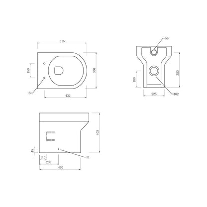 Aspen 500mm WC Unit & BTW Pan Pack - White Gloss