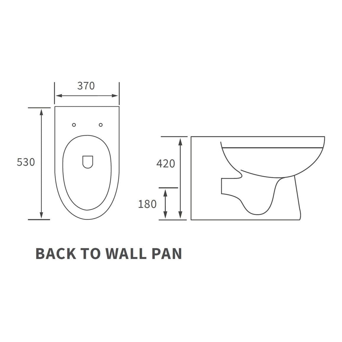 Pack WC Aspen 500 mm et cuvette BTW - Blanc brillant