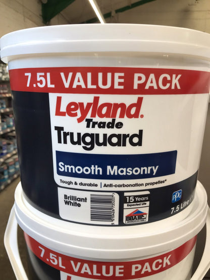 Leyland Trade Truguard Masonry Paint 7.5L Brilliant White