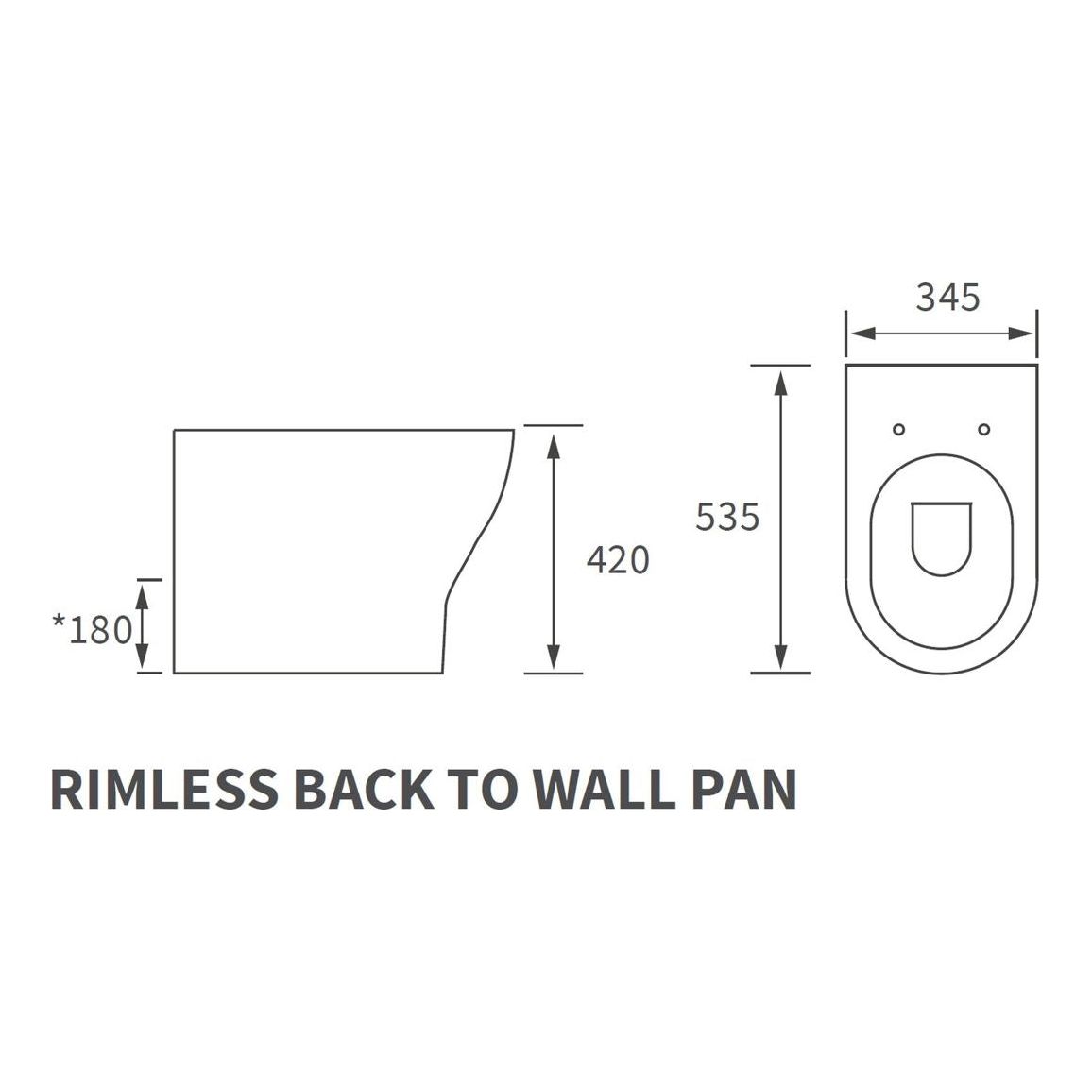 Abba WC dos au mur sans rebord et siège à fermeture douce