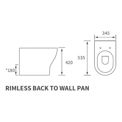 Abba WC dos au mur sans rebord et siège à fermeture douce