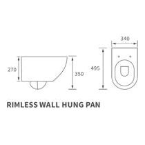 Abba Rimless Wall Hung WC & Soft Close Seat