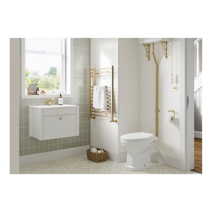 Meuble Lavabo Suspendu Paddock 605 mm (sauf lavabo) - Frêne Blanc Satiné