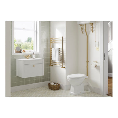 Mueble de lavabo para fijación al suelo Paddock de 810 mm (sin lavabo) - Fresno blanco satinado