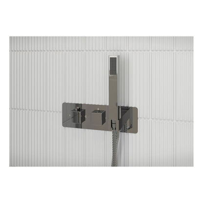 Alabama Shower Pack Two - Two Outlet Twin Shower Valve w/Handset & Brass Overhead