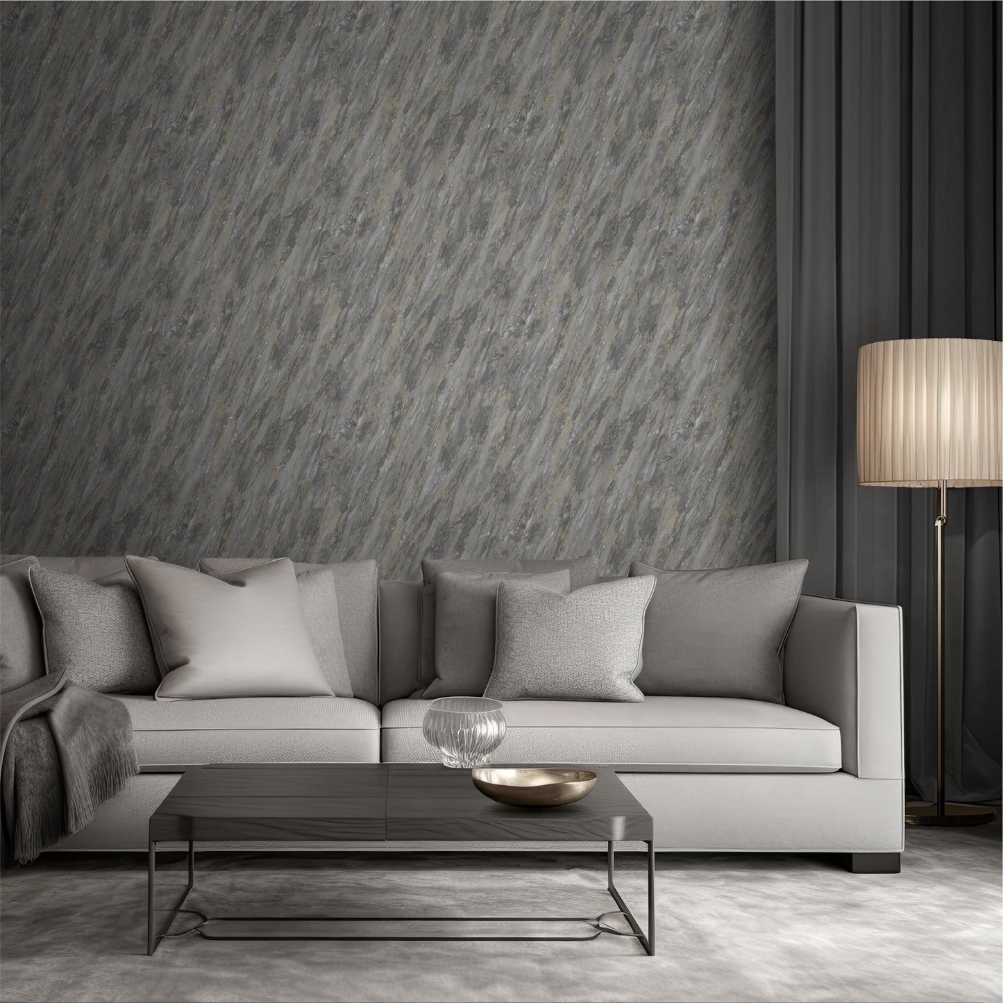 Muriva Venezia Marble Dark Grey Wallpaper (M66319)