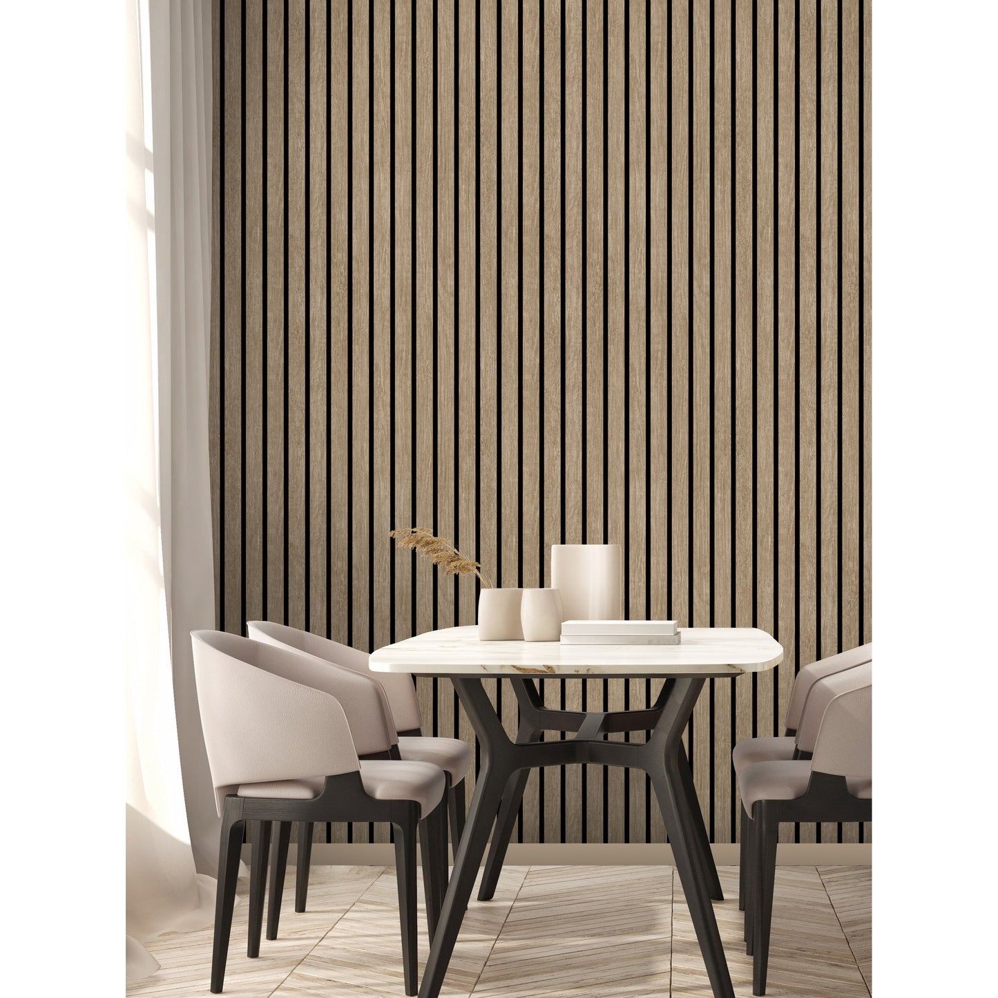 Muriva Wood Slats Wallpaper