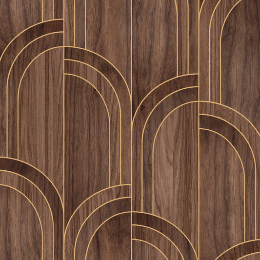 Graham & Brown Modella Wood Walnut Brown Wallpaper (121149)
