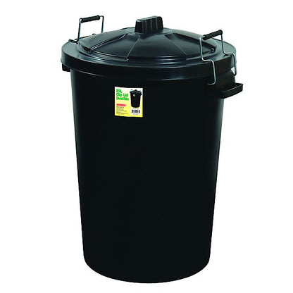 Proplas Cubo de Basura con Tapa Clip 90L Negro 