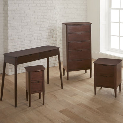 Norway Narrow Walnut Bedside Table