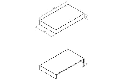 Hayes 800mm Wall Hung White Marble Basin Shelf & Bottle Trap