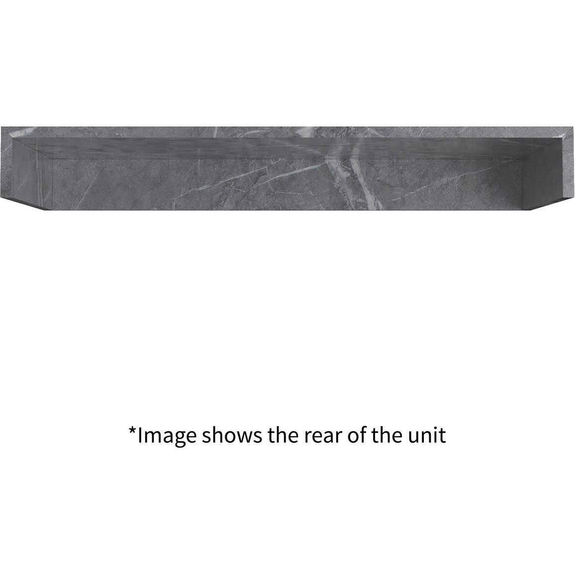 Hayes 800mm Wall Hung Grey Marble Basin Shelf & Brushed Brass Bottle Trap