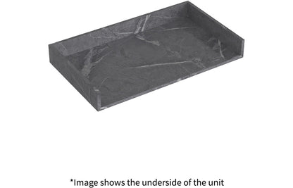 Hayes 800mm Wall Hung Grey Marble Basin Shelf & Brushed Bronze Bottle Trap