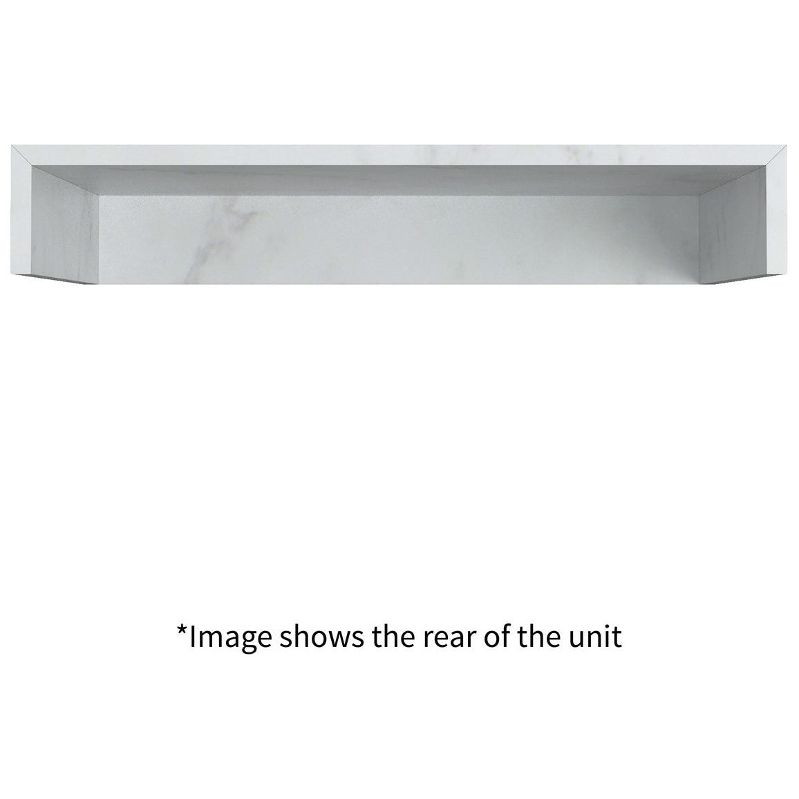 Hayes 800mm Wall Hung White Marble Basin Shelf & Black Bottle Trap