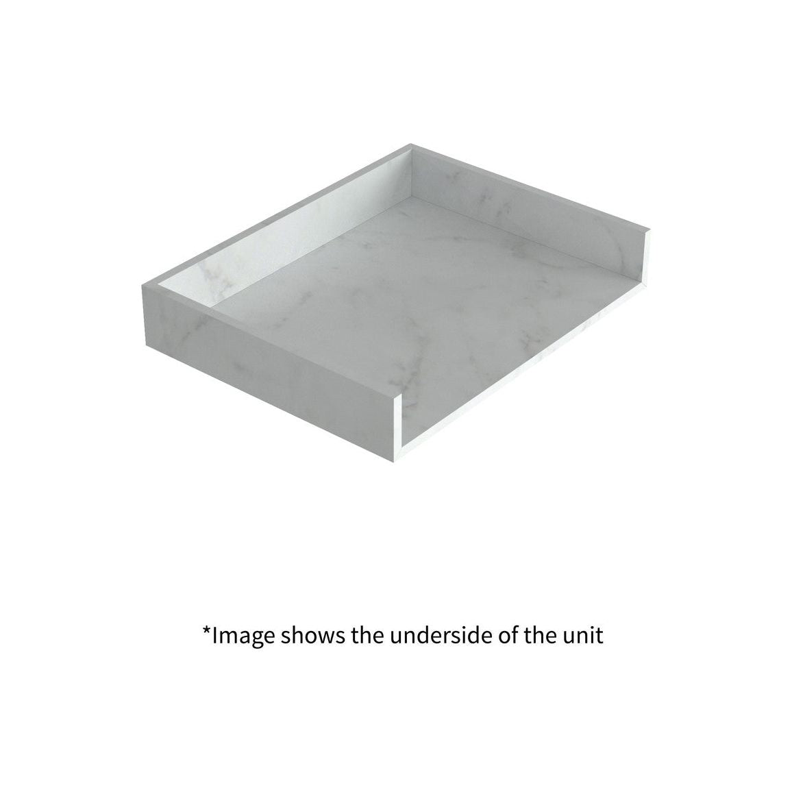 Hayes 800mm Wall Hung Basin Shelf - White Marble