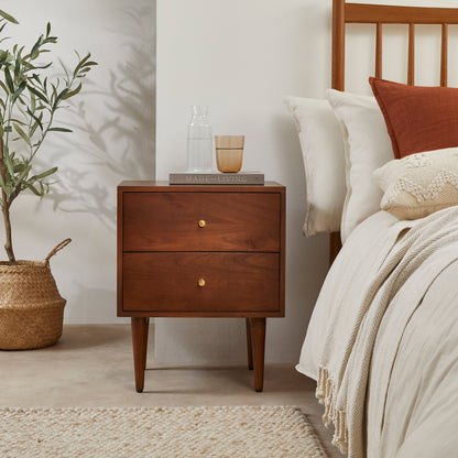 Scandinavian Walnut Oslo Bedside Table