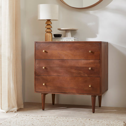 Scandinavian Walnut Oslo Chest of 3 Drawers