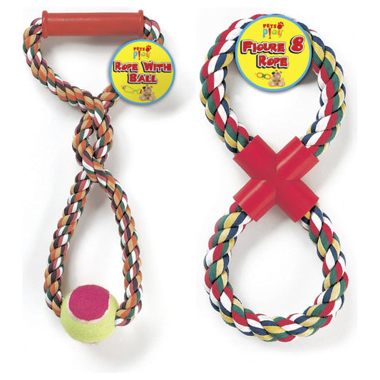 Corde Pets at Play avec balle et corde en forme de 8