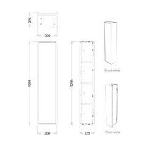 Unidad alta suspendida de pared con 1 puerta y 300 mm Frontage - Blanco mate