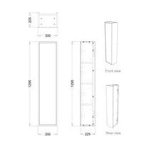Frontage 300mm 1 Door Wall Hung Tall Unit - Matt Grey