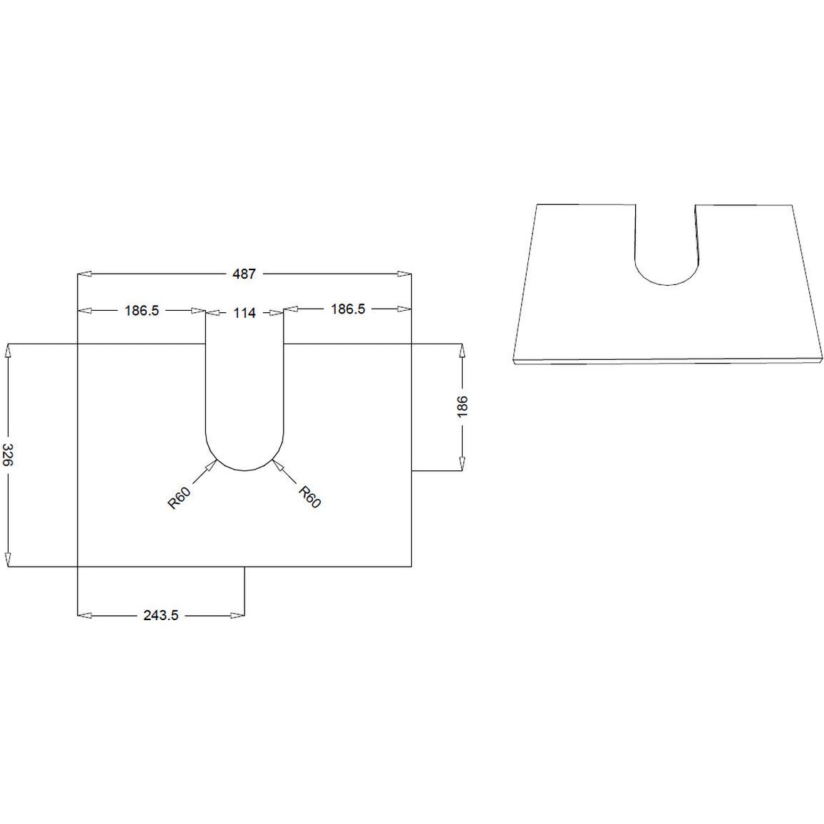 Frontage 600mm 2 Drawer Wall Hung Basin Unit Inc. Basin - Matt Grey