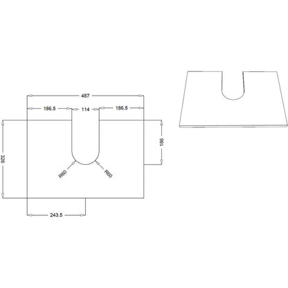 Frontage 600mm 2 Drawer Wall Hung Basin Unit Inc. Basin - Matt Grey