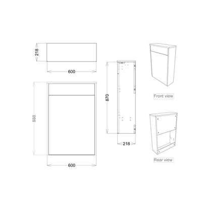 Frontage 600mm Floor Standing WC Unit - Matt White