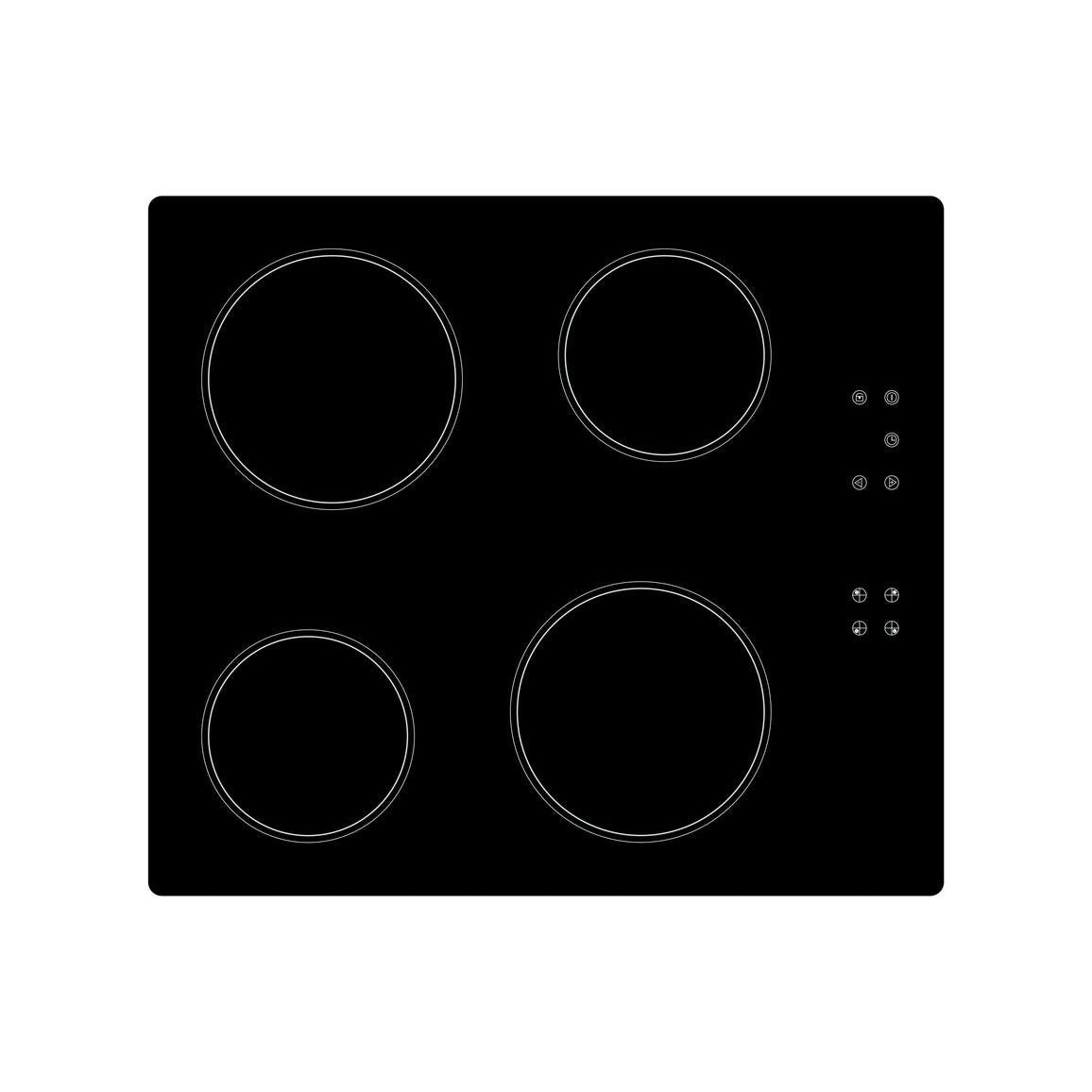 Plaque de cuisson vitrocéramique Prima PRCEH106 60 cm - Verre noir