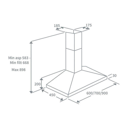 Prima Chimney Hood - St/Steel