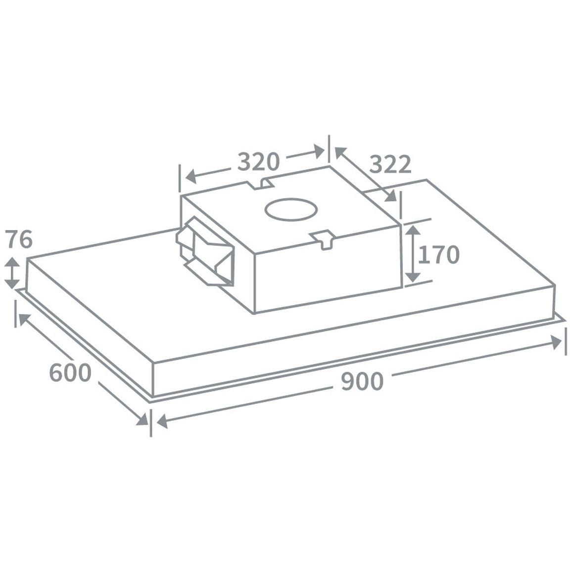 Prima+ PRCH301 90cm Ceiling Hood - St/Steel