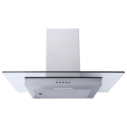 Prima PRFH002 60cm Flat Glass Chimney Hood - St/Steel