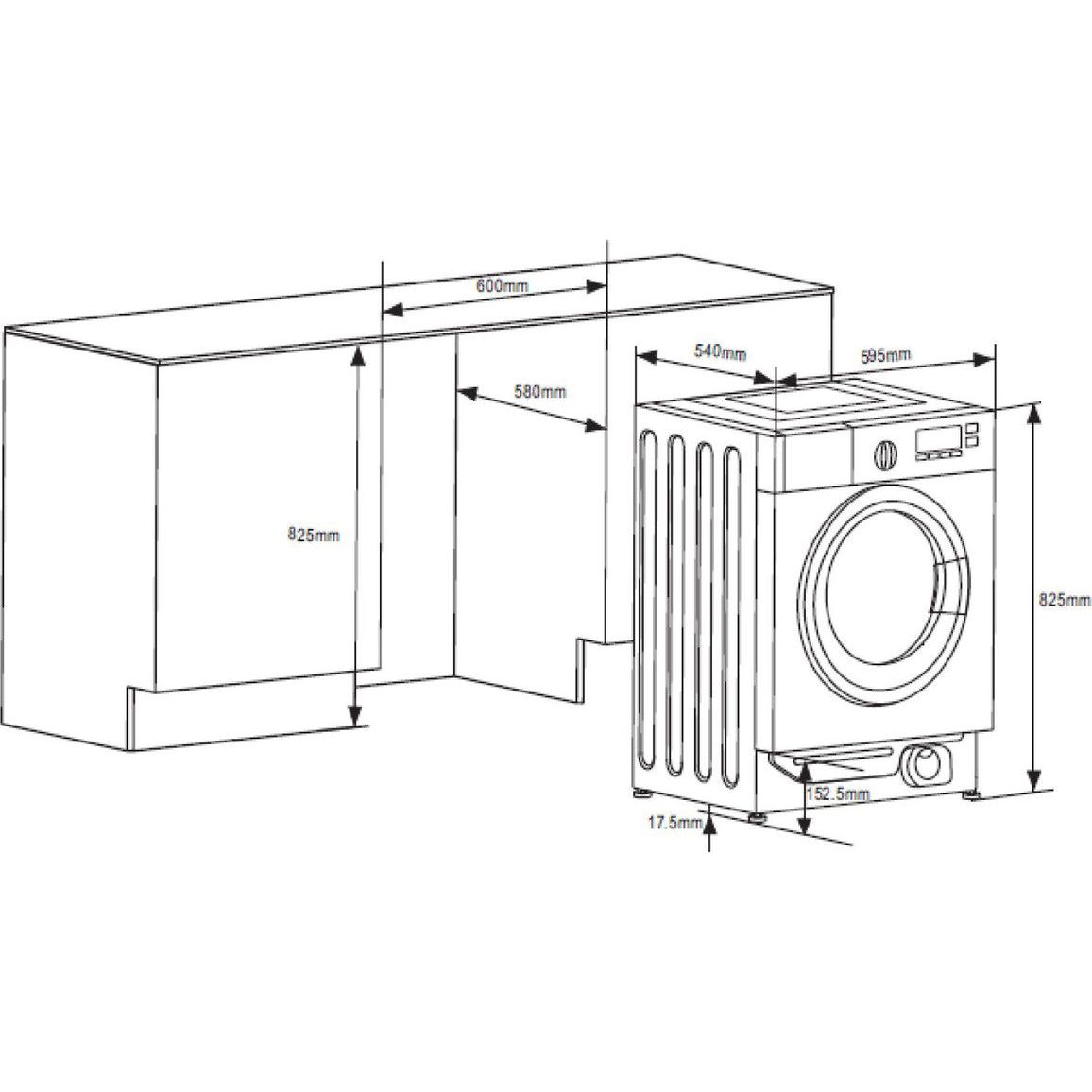 Prima PRLD375 B/I 8kg/6kg 1400rpm Washer Dryer - White