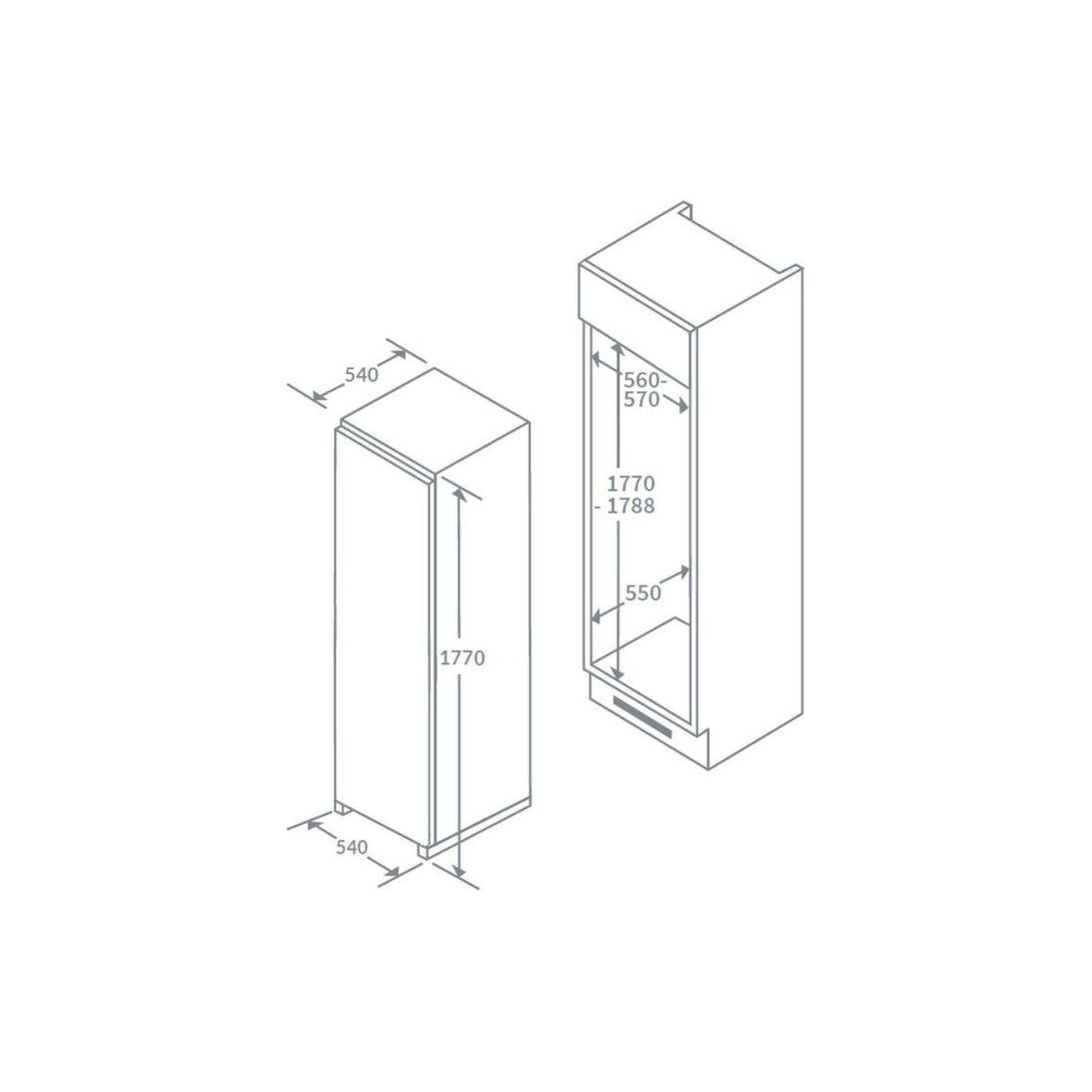 Réfrigérateur de garde-manger haut Prima PRRF210 B/I