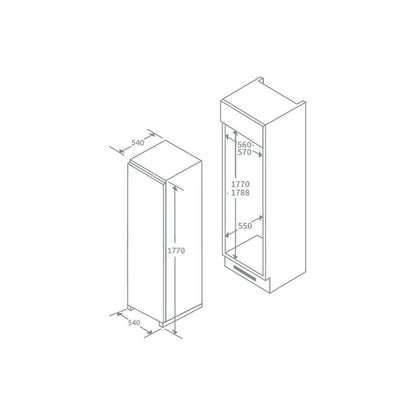 Prima PRRF211 B/I Tall Freezer