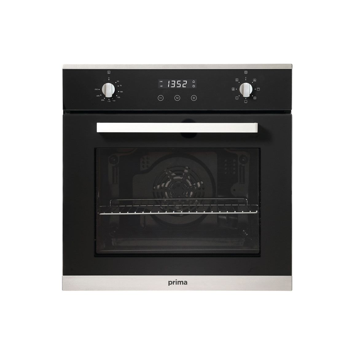 Prima+ PRSO106 Horno eléctrico con ventilador individual - Negro y acero inoxidable