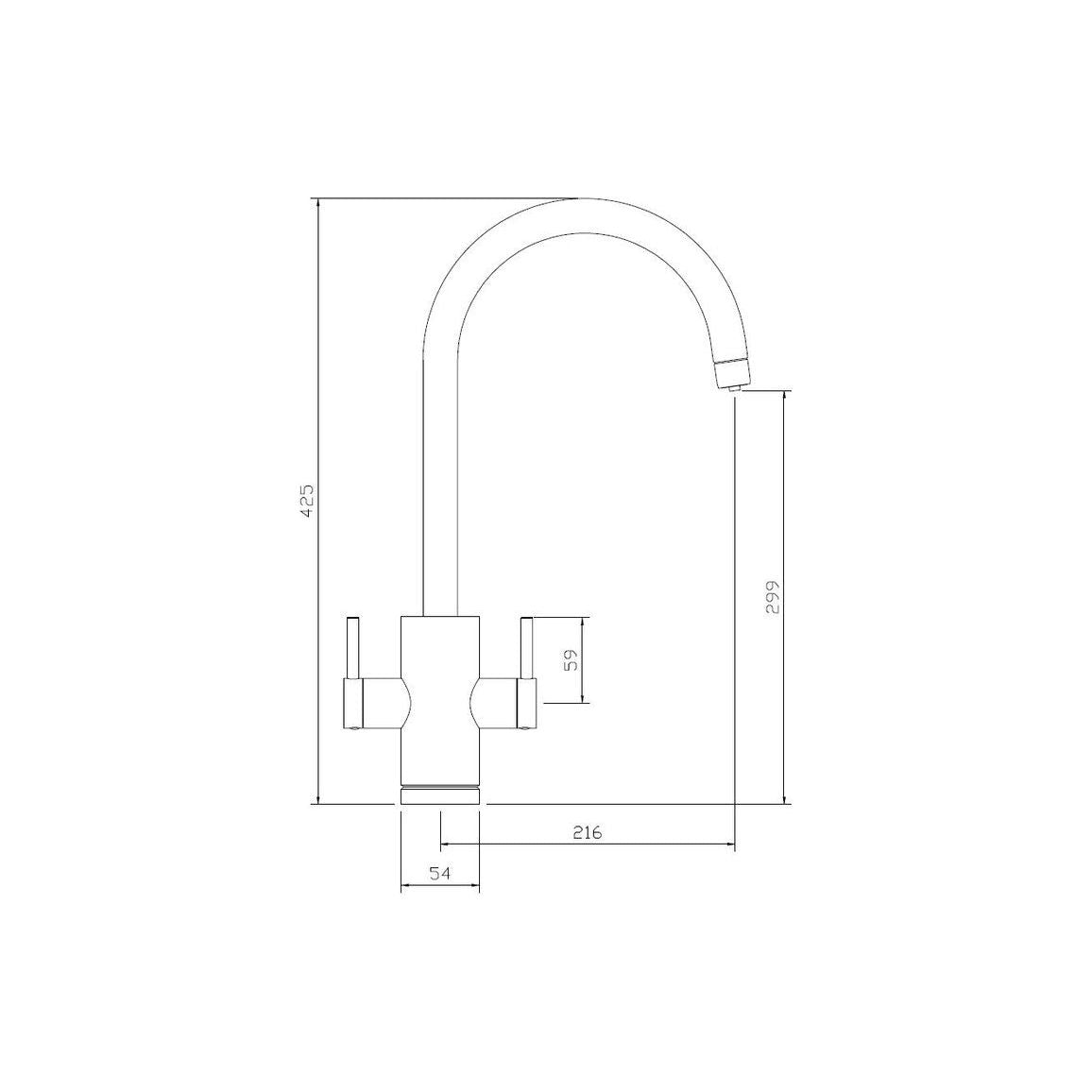 Grifo monobloque Abode Profile 4 en 1 y depósito Proboil.4E - Níquel cepillado
