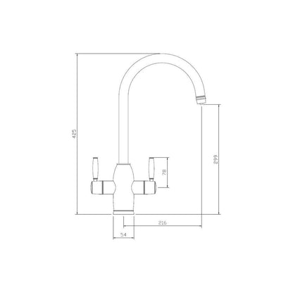 Abode Province Grifo monobloque 4 en 1 y tanque Proboil.4E - Cromo