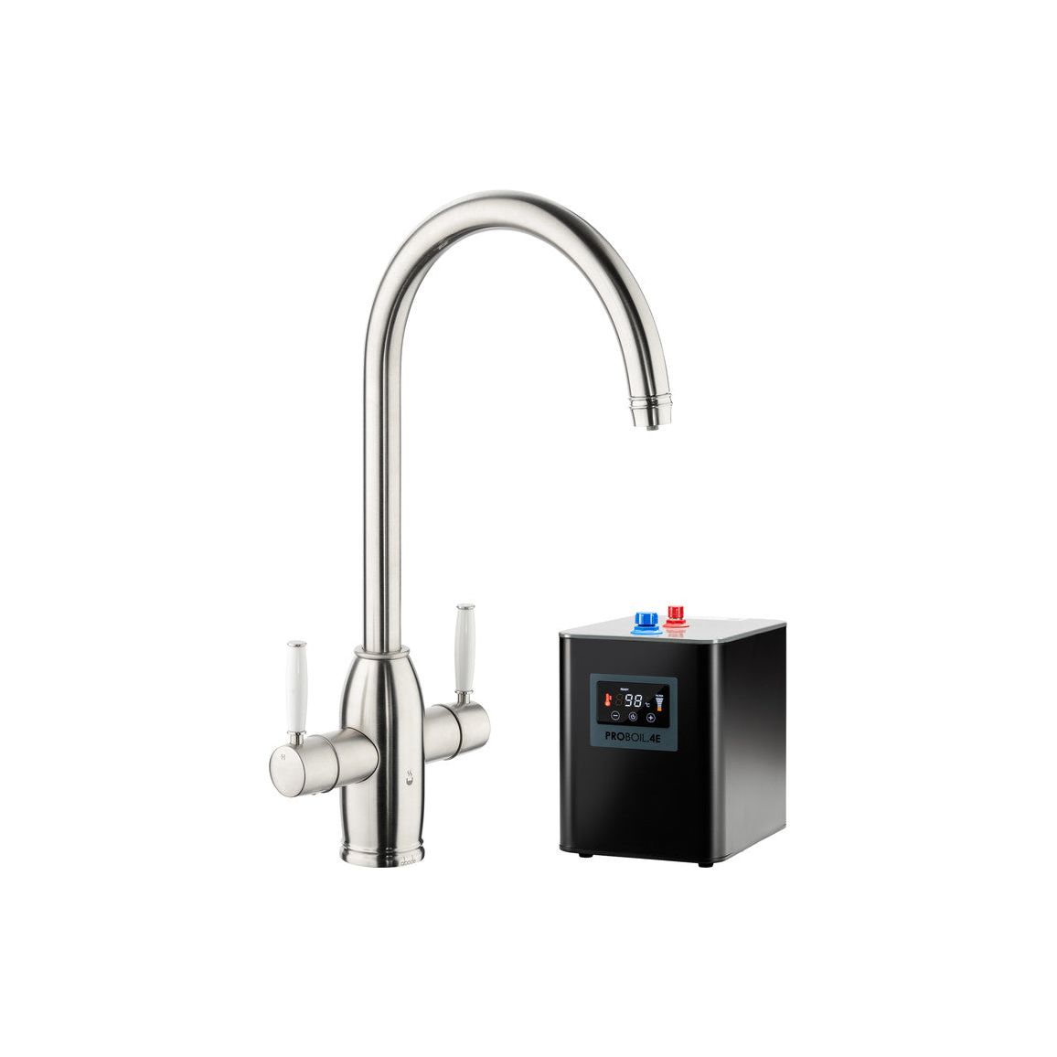 Abode Province 4 IN 1 Monobloc Tap & Proboil.4E Tank - Brushed Nickel