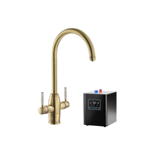 Abode Province 4 IN 1 Monobloc Tap & Proboil.4E Tank - Antique Brass