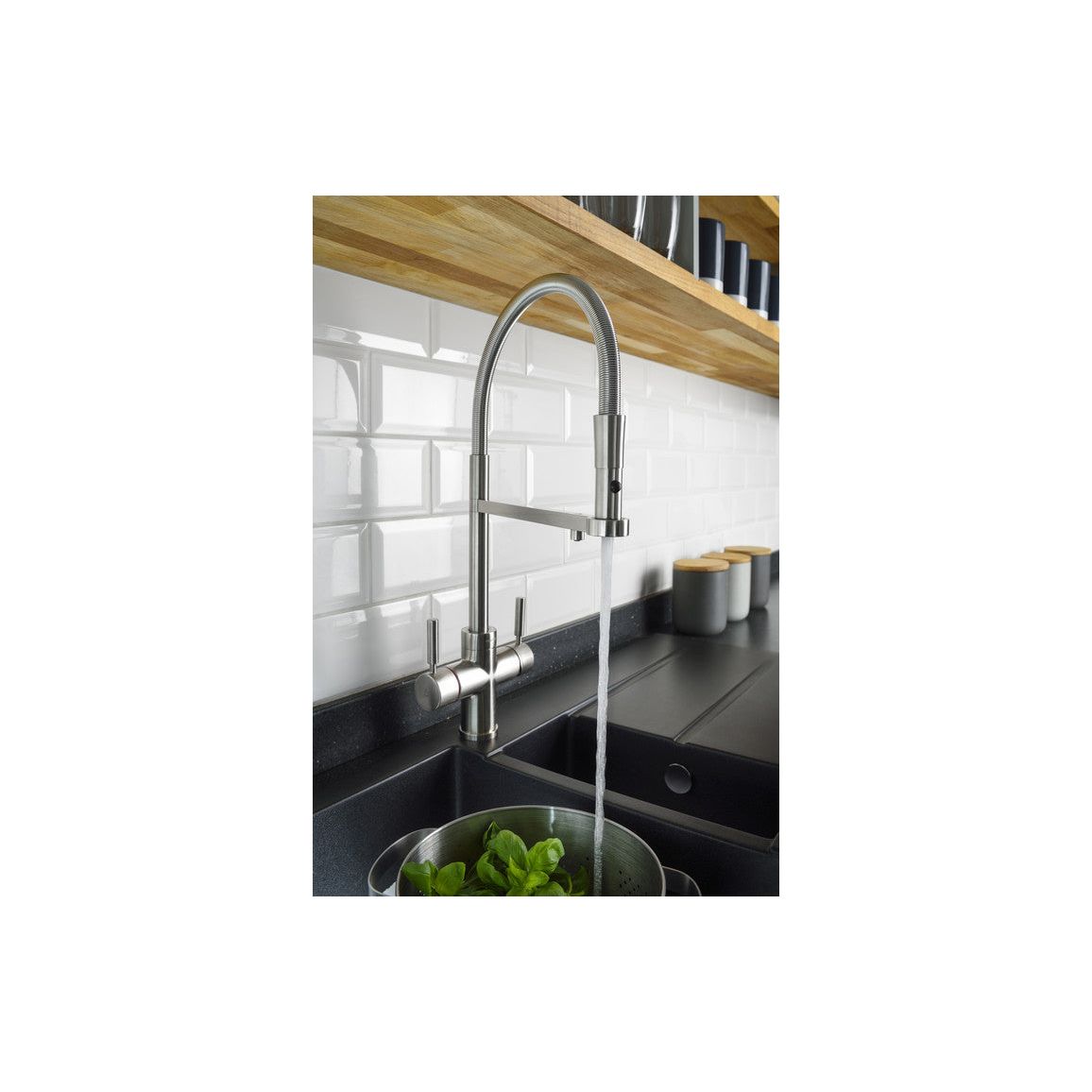 Abode 3 IN 1 Professional Monobloc Tap - Brushed Nickel