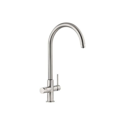 Abode Prothia 3 IN 1 Swan Spout Slimline Monobloc Tap - Brushed Nickel