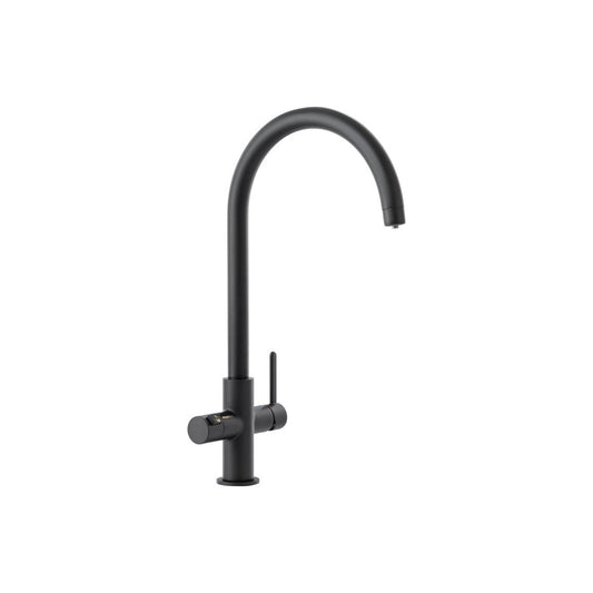 Abode Prothia 3 IN 1 Swan Spout Slimline Monobloc Tap - Matt Black