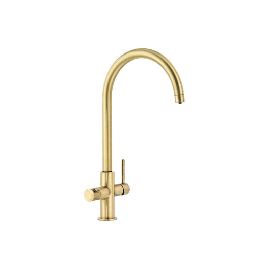 Abode Prothia 3 IN 1 Swan Spout Slimline Monobloc Tap - Brushed Brass